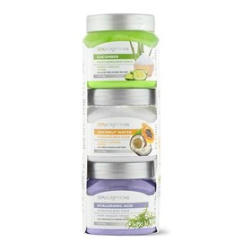 Spascriptions 3 Pack Exfoliating Body Scrub Set - Hydration Assortment, Cucumber, Coconut Water and Papaya, 21 oz