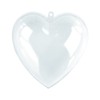 Rayher 3906937 Plastic Heart, 2 Pieces, 8 cm, Crystal