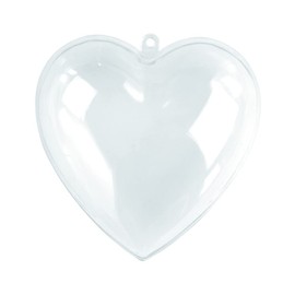 Rayher 3906937 Plastic Heart, 2 Pieces, 8 cm, Crystal