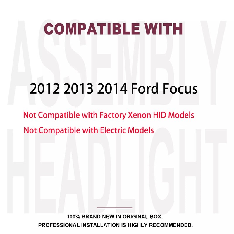 2PCS Headlights Assembly With Bulbs For 2012 2013 2014 Ford
