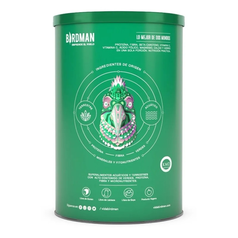 Súper-alimento Verde Parrot Greens & Protein 900g By Birdman