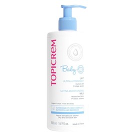 TOPICREM Mi Primera Leche Ultra- hidratante, Crema facial y corporal bebé y recién nacidos, Pieles sensibles - 500 ml