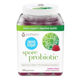 Youtheory Spore Probiotic Zero Sugar Gummies – 120 Gummies