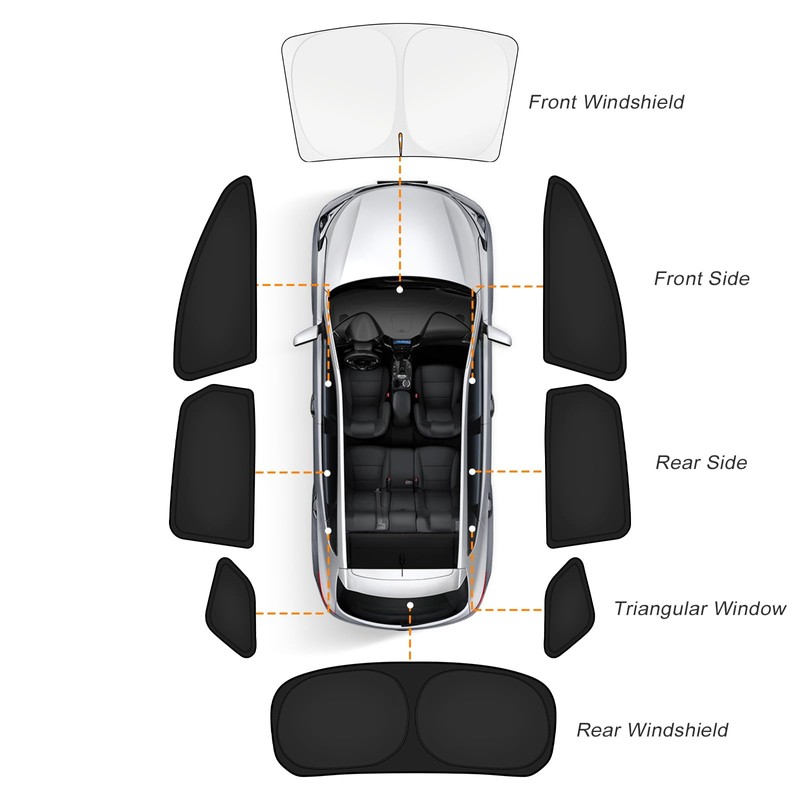 KUST Car Window Shades for Toyota RAV4 2019-2025 Windshield Sun