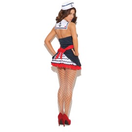 Navy Sea Captain Sailor Two Piece Costume Theater Roleplay Set (Small)