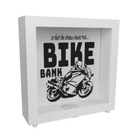 Bike Bank Frame Money Box Made of Wood in Black on the Theme of Motorcycle Buying and Motorcycling Beautiful Money Box Gift for Money Foxes Who Like a Biker's Dreams or