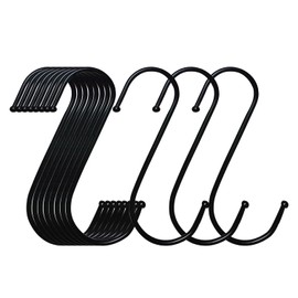 Hgminwarm S Hooks 10 Pack of 4.9 Inches Black, Heavy Metal S-Shaped Hooks, Suitable for Kitchen, Bathroom, Office, Garden or Outdoor Activities