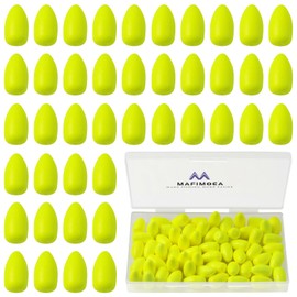 MAFIMOEA 80/60/45 PCS Bullet Fishing Foam Floats Snell Float Surf Pompano Rigs Float for Spinner Rig Making Fly Fishing Strike Indicators for Trout Catfish Walleye (Yellow, S/80PCS)