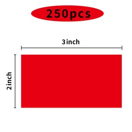 STARLIBOO Colored Labels Stickers 3 x 2 Inch, Rectangle Moving Labels Stickers, 250Pcs Garage Sale Price Stickers, Adhesive Moving Labels for Boxes(Red)