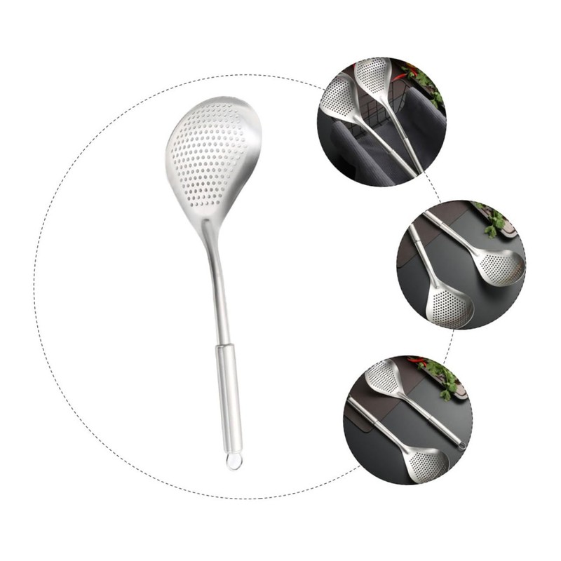 FELTECHELECTR Strainer Spoon Multi-Function Kitchen Tool Handle Food Strainer for