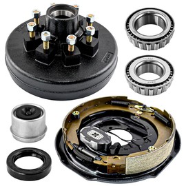 Trailer Hub Drum Kit 8 on 6.5" B.C. with 12" x 2" Electric Brakes Right Side for 7000 lbs Axle Heavy Duty Trailer Drum Brake Kit
