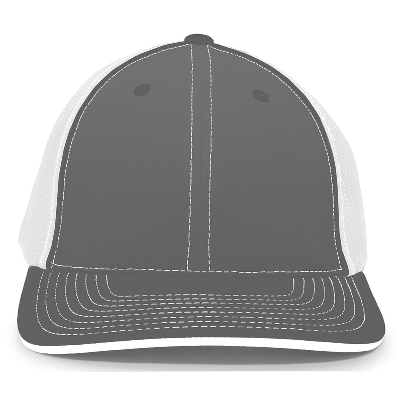 Pacific Headwear Trucker Pacflex Cap, Graphite/White/Graphite, Large