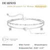 DEARMAY Sterling Silver Ankle Bracelets for Women, Waterproof Dainty S925