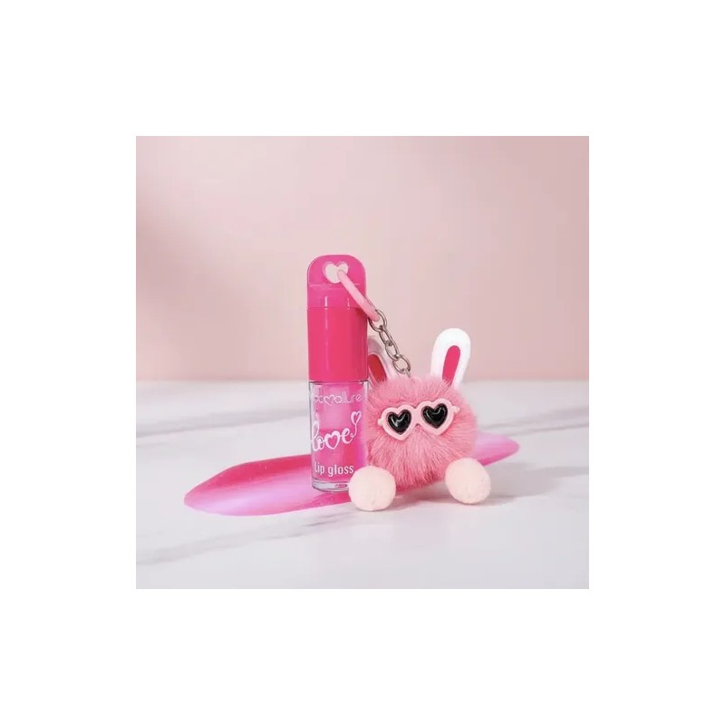 Brillo Labial Shimer Mocallure Con Llavero Conejito