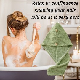 Duncan Duck Microfibre hair towel, Quick dry towel, A textured microfibre hair towel wrap, These hair wrap towels come in packs of 2 beautiful pastel colours, hair wrap towel (Aqua Peach)