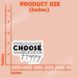 (3Pcs) Choose Happy Sticker, Inspirational Vinyl Decal Mental Health Motivational Quote Sticker for Women, Teens, Waterproof Vinyl Decal for Water Bottles, Laptops, Phones, Tumblers, Size 3 x 2.2 Inch