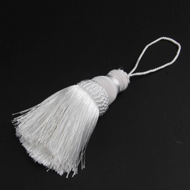 Fenghuangwu Colorful Tassel Key Tassel DIY Accessories for Curtain and Home Decoration (White, 2P)