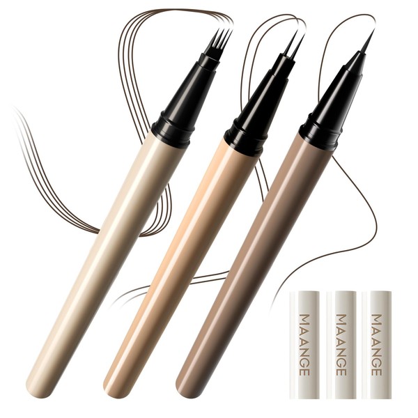 MAANGE Eyeliner with 2 Liquid Brow Set, Ultra-fine Waterproof Black
