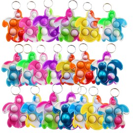 Roaqua 100 Packs Turtle Mini Pop Fidget, Autism Special Needs Squeeze Sensory Party Favors Gift for Family, Adult and Kids