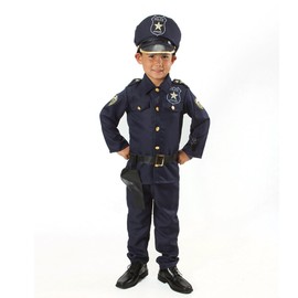 MONIKA FASHION WORLD Police officer costume set for kids light up badge on shoulder T S M 3 4 5 6 7 'M 6-8' (M 6-8)