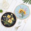 Santune 3 Pack Flower Embroidery Kit for Beginners Adults Cross