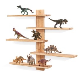 NIUBEST Floating Shelf for Wall,for Tonie Shelf,Small Wood Display Shelves Rack for Collectibles-Figures,Shot Glasses,Mini Decor,for Toy(Carbonized Black)