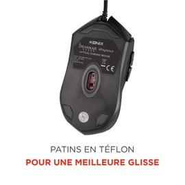 Konix Drakkar Fadenmaus Shaman für PC - 6 Tasten - USB-Anschluss - LED-Hintergrundbeleuchtung - Schwarz und Rot