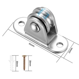 Small Pulley Block Pulley Rope Pulley, Set of 2, Stainless Steel Rope Guide, Fixed Pulley Wheel, Stainless Steel Pulley, Labor Saving Pulley Roller, Cargo Transportation, Construction, Climbing,