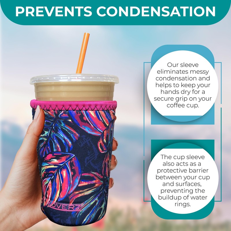 Koverz Iced Coffee Sleeve, Insulated Neoprene Cup Sleeve, Fits a