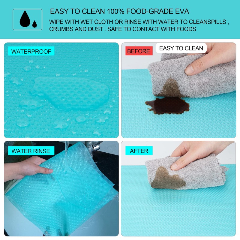 8 Pcs Refrigerator Liners Mats Washable, Refrigerator Mats Liner Waterproof