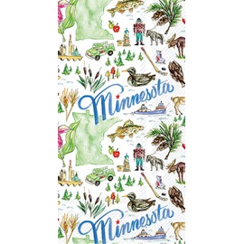 IHR Ideal Home Range Dinner Napkins Rosanne Beck State Collection Disposable 3-Ply Paper Hand Towels, 8.5" x 4.5", Minnesota, 16-Count