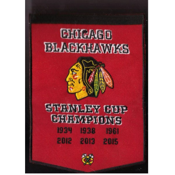 New 5 x 7" Chicago Blackhawks Dynasty Banner Iron on