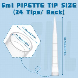720PCS Biologix 5ml Pipette Tips-Universal Plastic Racked Pipettes Tips, Lab Micro Liquid Pipettor Tips, Compatible with Eppendorf and Biohit,Biologix Pipette,Racked Package