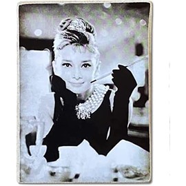 KUSTOM ART Actors Famous Audrey Hepburn Vintage Style Collection Wooden Magnet (Magnet) Series 10 x 6 cm