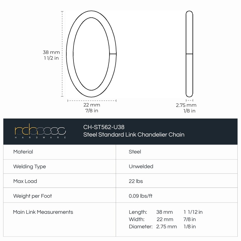 RCH Hardware CH-S56-12-WHT-3 | 10 Gauge Decorative Solid Steel Standard