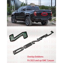 Unbranded OVERLAY Matte Black Tailgate Rear DENALI Letter Emblem 2023+ Canyon DENALI