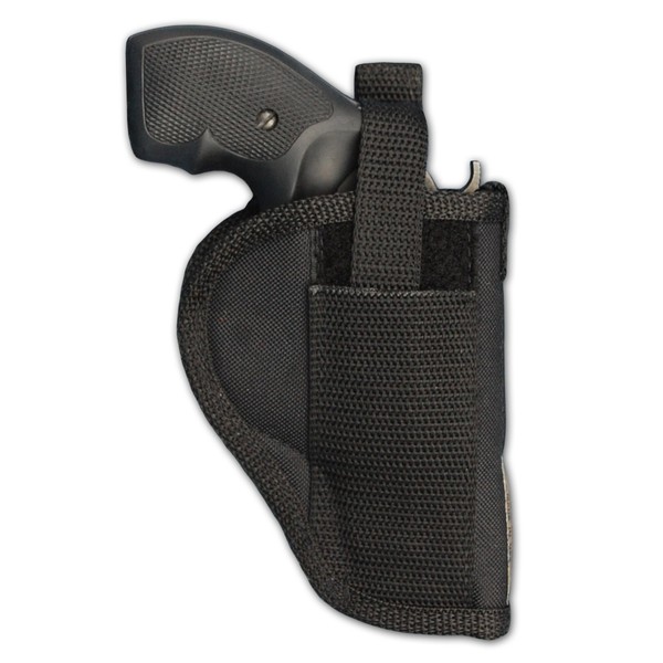 Barsony Holsters and Belts Charter Arms Colt Ruger S&W Taurus Small/Medium .22 .38 .44 .357 Revolver Draw Outside The Waist Band, Black, Right Hand, Size 3