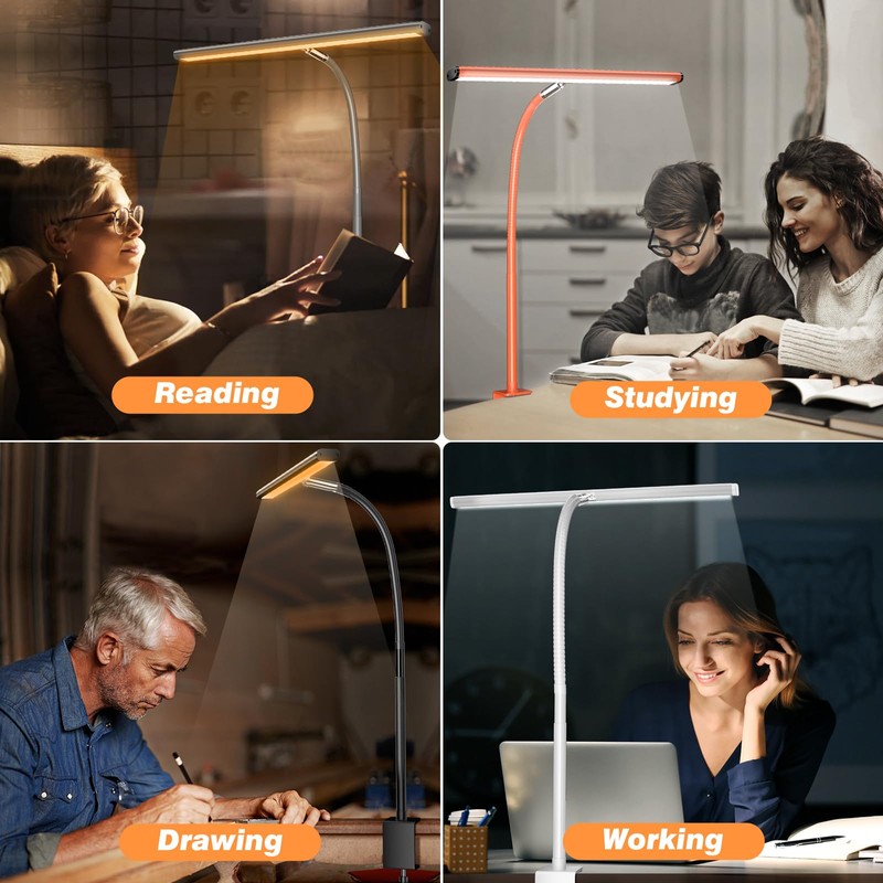 Airlonv LED Desk Lamp for Office Home, Eye-Caring Desk Light
