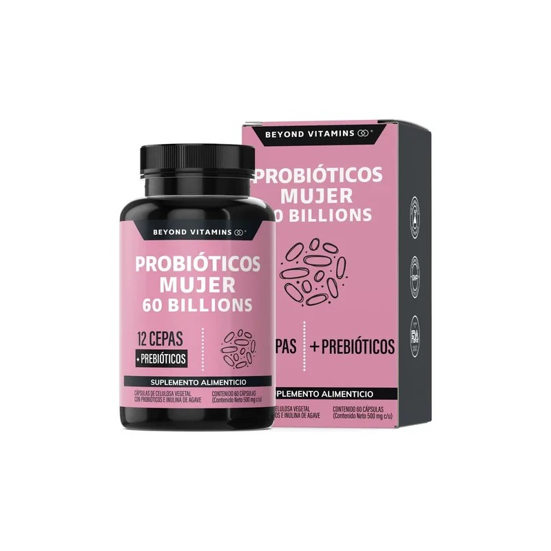 Probióticos Mujer Billion Prebióticos Prebiotic Inulina Agave Cepas Beyond Vitamins