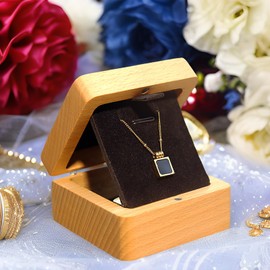 Beech wood necklace box,necklace gift box for her,necklace presentation box,necklace boxes for jewelry gift,can DIY be graffiti or carved with,Suitable for all anniversary parties(Black lining)