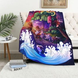 Warriors Cats Blanket Flannel Blanket Soft Throw Cozy Warm Lightweight Blankets for Couch Bed 50"x40"