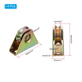 PATIKIL 2" V Groove Caster, 2 Pack V-Type Groove Wheel V Groove Pulley Sliding Gate Wheels for Driveway Gate Industrial Machines V Track Rail, Loading Capacity 441 Lbs