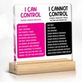 Things I Can't Control Office Decor Sign, Motivational Office Acrylic Sign, Mental Health Gifts for Woman Friends Therapist Office Art Decorations Desk Accessories Table Shelf Plaque Signs Decor