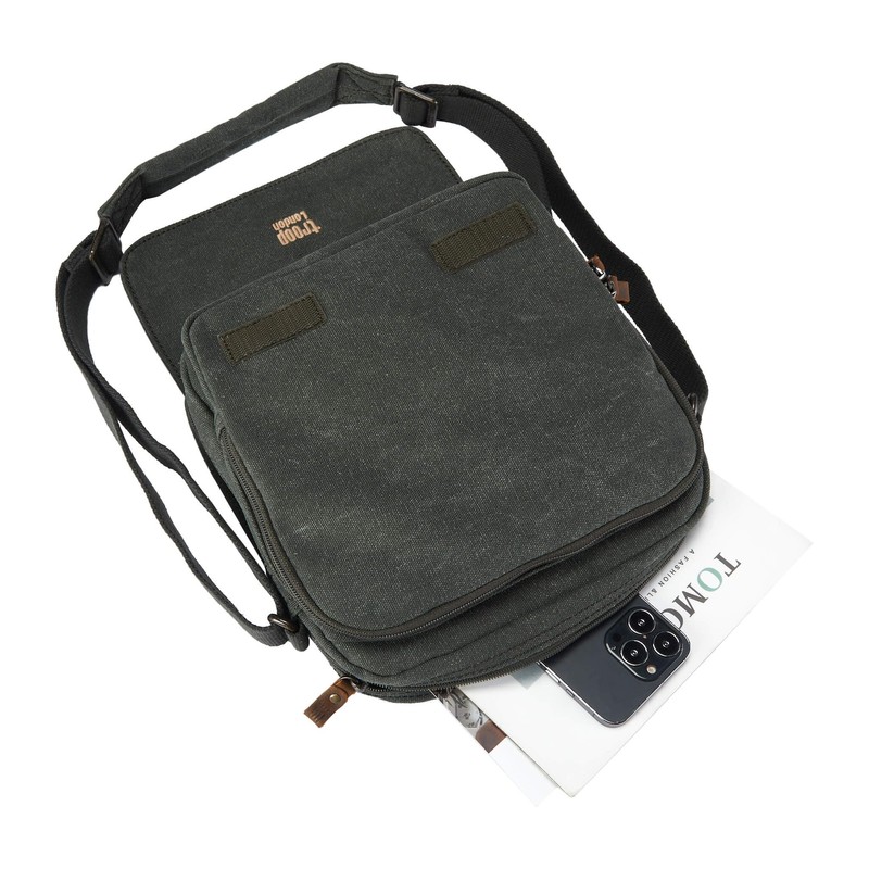 Troop London TRP0238 Classic Canvas Across Body Bag Green