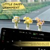VBGURR 3Pcs Mini Daisy Car Decor Set, Cute Dashboard Ornaments