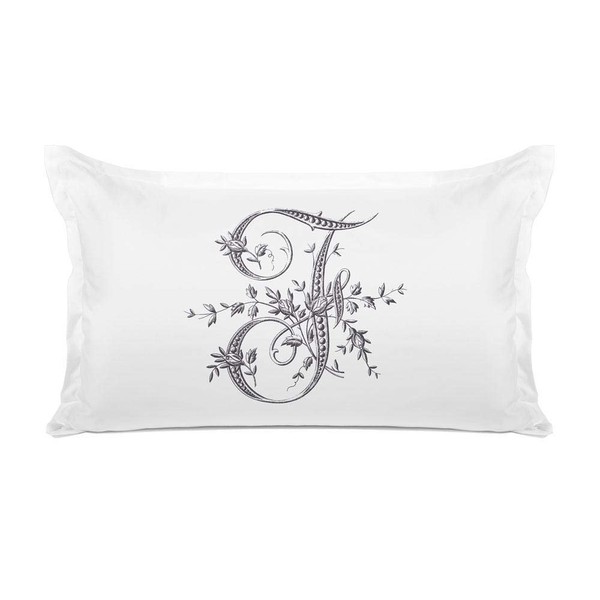 Di Lewis Pillowcase - Vintage French Monogram Letter F Pillow