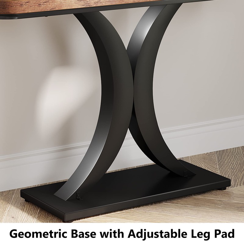 LITTLE TREE Industrial Entryway Console Table, Compact Foyer Hallway Accent