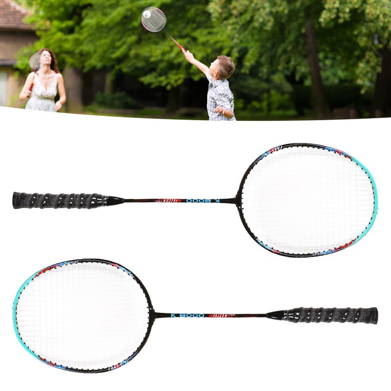 2PCS Badminton Rackets Iron Alloy Frame Integrated Shuttlecock Racquets for