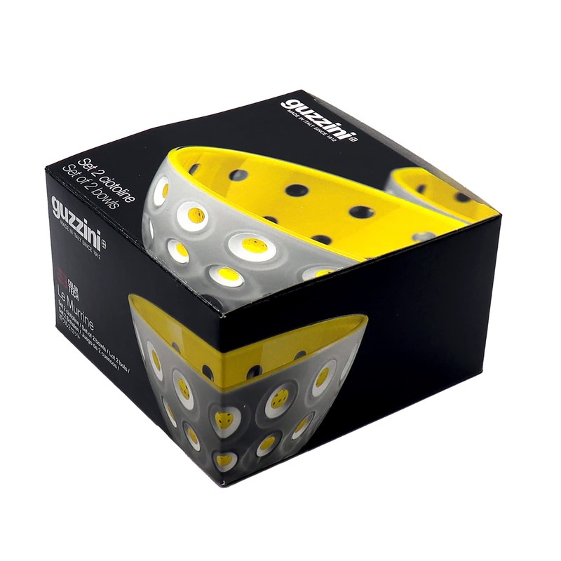 Guzzini - Le Murrine, Set of 2 Bowls - Grey/Yellow,