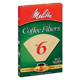 Melitta Premium #6 Cone Paper Coffee Filters Natural Brown, 40 Count - 3 Pack